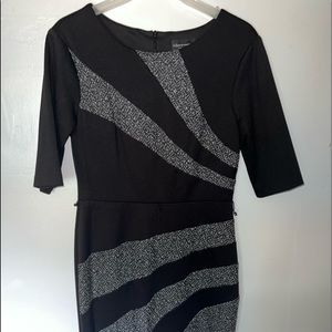 Connected Apparel Two-Toned Black Shade Dress